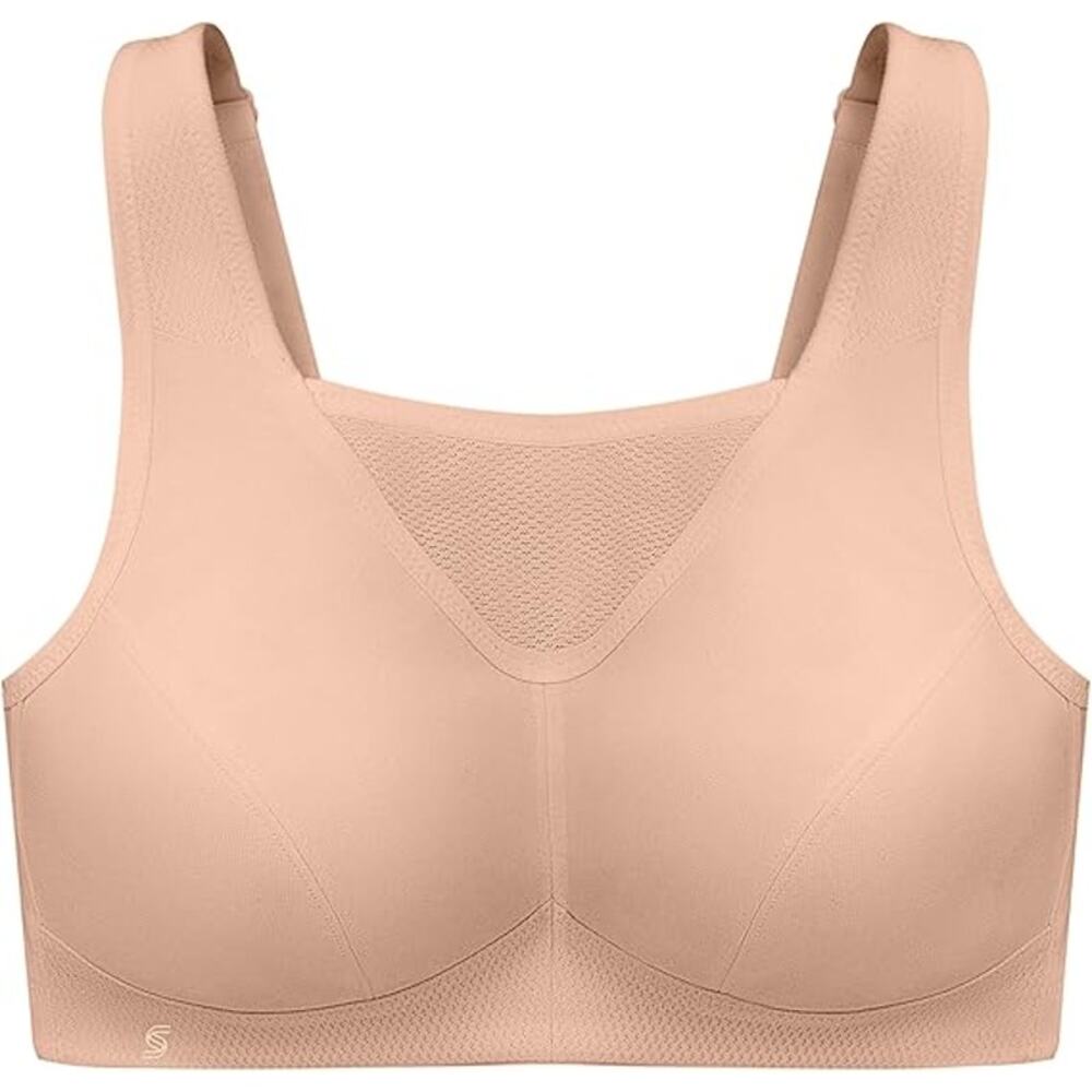 New Glamorise Womens 50F Cafe Full Figure Wire Free No Bounce Sports Bra